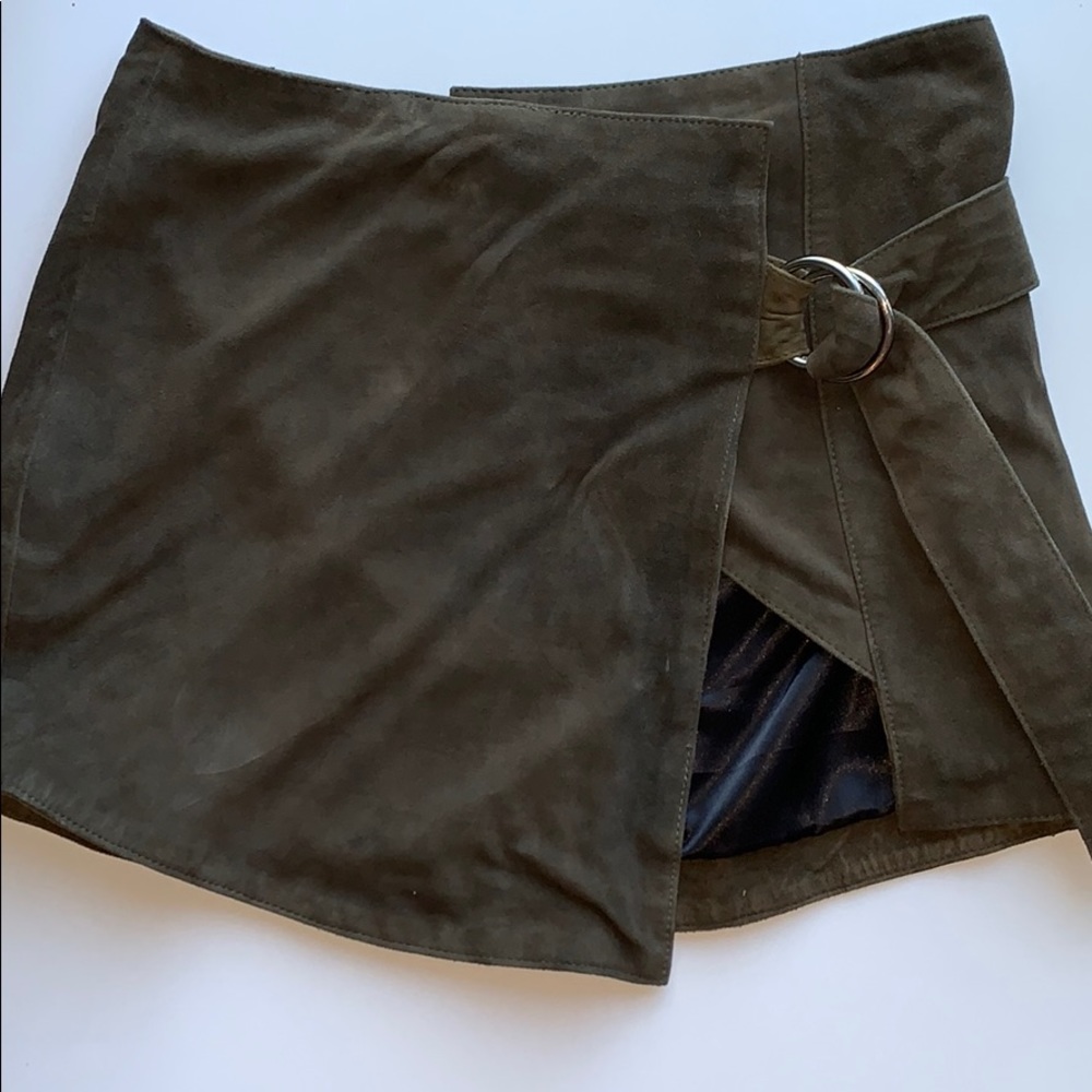 Free People Understated Leather Mini Wrap Skirt